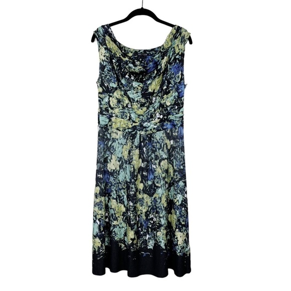 NIC + ZOE Multicolor Draped Sleeveless Fit and Flare Knit Dress Size S - Picture 1 of 6
